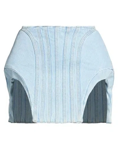 Mugler Woman Denim Skirt Blue Size 10 Organic Cotton