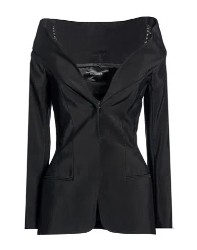 Mugler Woman Jacket Black Size 4 Viscose, Virgin Wool