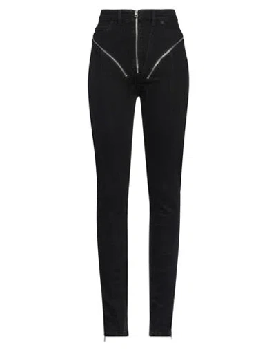 Mugler Woman Jeans Black Size 8 Cotton, Elastane