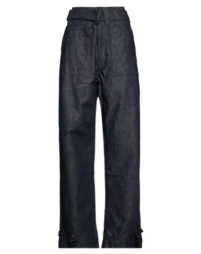 Mugler Woman Jeans Blue Size 30 Organic Cotton, Cotton