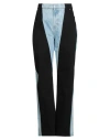 Mugler Woman Jeans Blue Size 31 Organic Cotton In Black