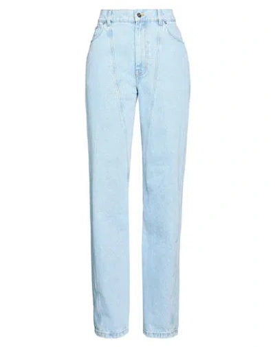 Mugler Woman Jeans Blue Size 32 Cotton