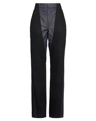 Mugler Woman Jeans Blue Size 32 Organic Cotton, Cotton In Black