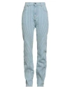 Mugler Woman Jeans Blue Size 8 Cotton, Elastane