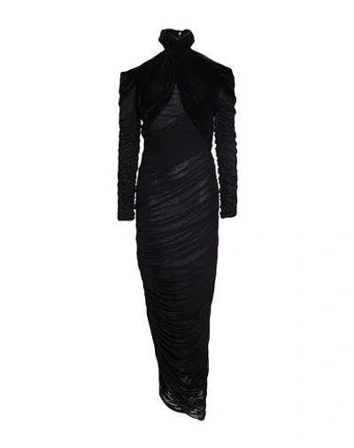Mugler Woman Maxi Dress Black Size 4 Recycled Polyamide, Elastane