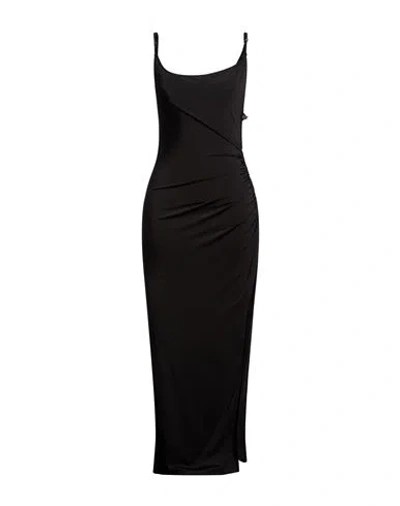 Mugler Woman Maxi Dress Black Size 6 Viscose, Elastane