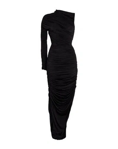Mugler Woman Maxi Dress Black Size 8 Polyamide, Elastane In White