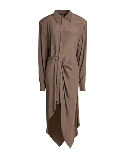 Mugler Woman Maxi Dress Light Brown Size 2 Acetate, Silk In Beige