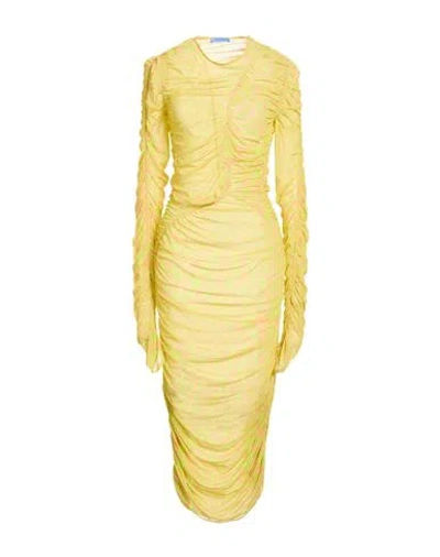 Mugler Woman Maxi Dress Lime Green Size 14 Polyamide, Elastane