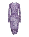 Mugler Woman Maxi Dress Purple Size 10 Polyamide, Elastane In Purple