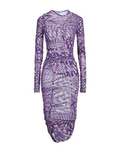 Mugler Woman Maxi Dress Purple Size 10 Polyamide, Elastane