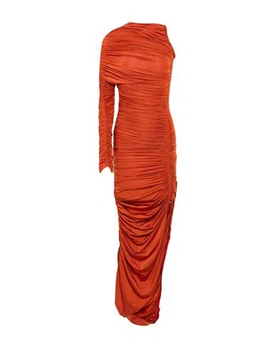 Mugler Woman Maxi Dress Rust Size 2 Polyamide, Elastane In Red