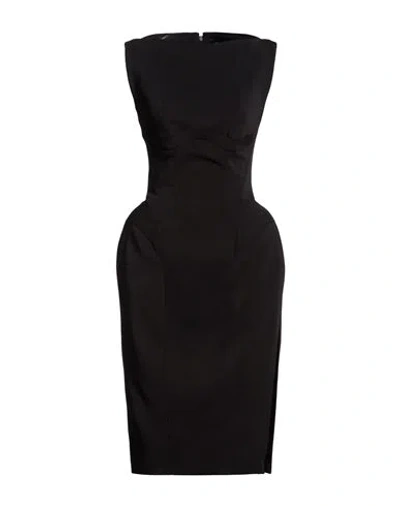 Mugler Woman Midi Dress Black Size 4 Viscose, Elastane