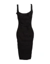 Mugler Woman Midi Dress Black Size 6 Cotton, Elastane