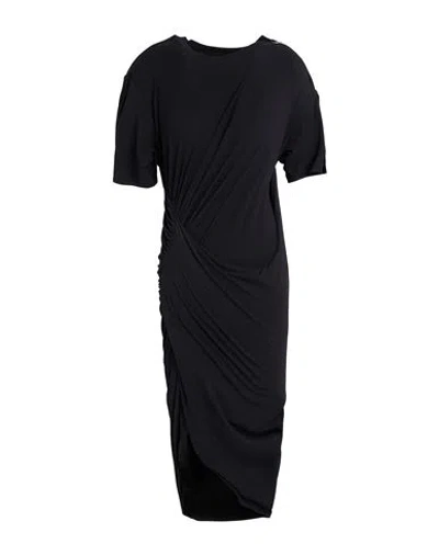 Mugler Woman Midi Dress Black Size 8 Cotton, Elastane