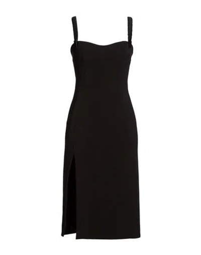 Mugler Woman Midi Dress Black Size 8 Silk, Viscose, Virgin Wool