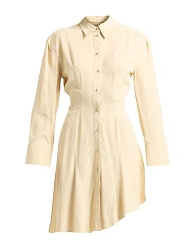 Mugler Woman Midi Dress Sand Size 6 Viscose