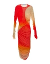 Mugler Woman Midi Dress Tomato Red Size 6 Polyamide, Elastane In Multi