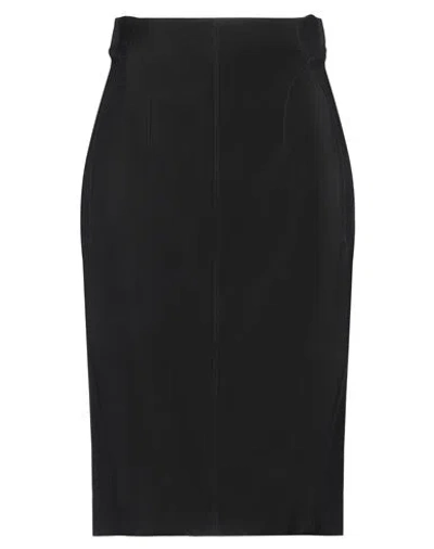 Mugler Woman Midi Skirt Black Size 8 Viscose, Virgin Wool