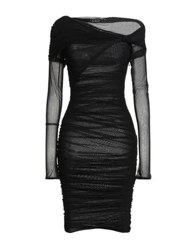 Mugler Woman Mini Dress Black Size 6 Polyacrylic, Elastane