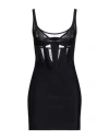 Mugler Tulle-panelled Jersey Corset Minidress In Black