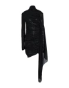 Mugler Draped-design Long-sleeve Minidress In Black