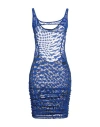 Mugler Woman Mini Dress Bright Blue Size 6 Polyamide, Elastic Fibres