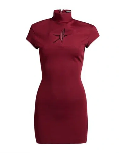 Mugler Woman Mini Dress Burgundy Size 2 Polyamide, Elastane In Red