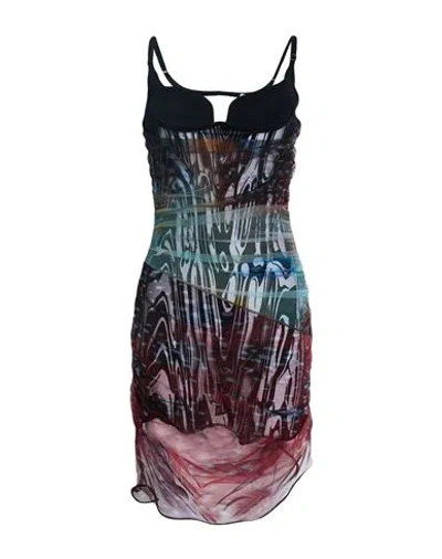 Mugler Multicolor Ruffled Minidress In 0009 Liquid Print