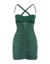 Mugler Ruched Mini Dress In Green