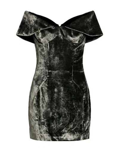 Mugler Woman Mini Dress Grey Size 2 Viscose, Silk In Gray