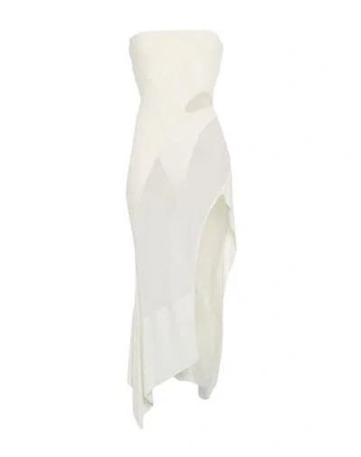 Mugler Woman Mini Dress Ivory Size M Viscose, Polyamide, Polyester In White