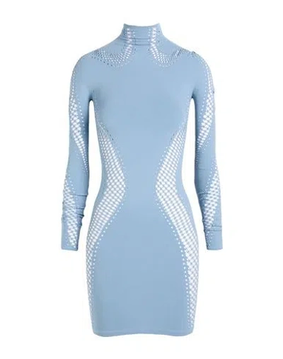 Mugler Woman Mini Dress Light Blue Size 2 Nylon, Elastane