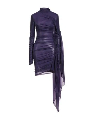 MUGLER MUGLER WOMAN MINI DRESS PURPLE SIZE 2 POLYAMIDE, ELASTANE