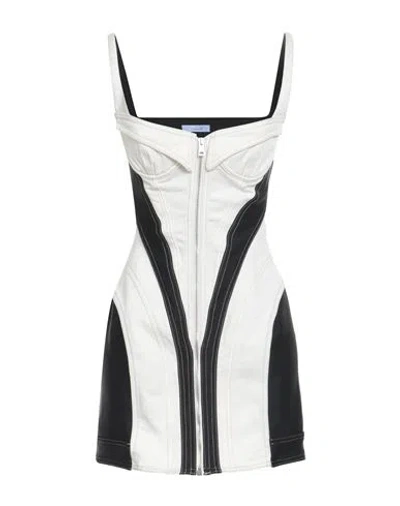 Mugler Woman Mini Dress White Size 8 Cotton, Elastic Fibres