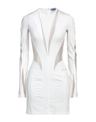 Mugler Woman Mini Dress White Size 6 Polyamide, Elastane In White