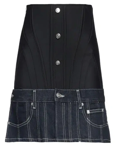 Mugler Woman Mini Skirt Black Size 10 Cotton, Elastomultiester, Polyamide, Elastane