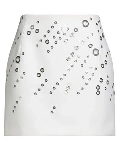 Mugler Woman Mini Skirt Ivory Size 6 Virgin Wool In White