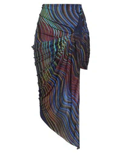 Mugler Woman Mini Skirt Midnight Blue Size 6 Viscose