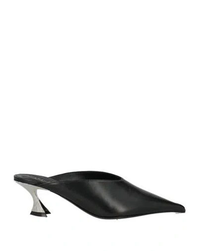 Mugler Woman Mules & Clogs Black Size 6 Leather