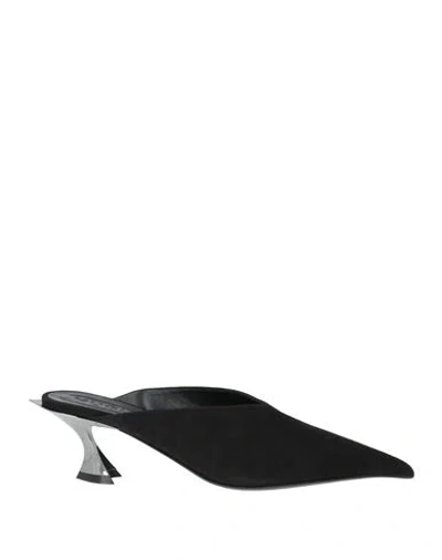 Mugler Woman Mules & Clogs Black Size 6 Leather