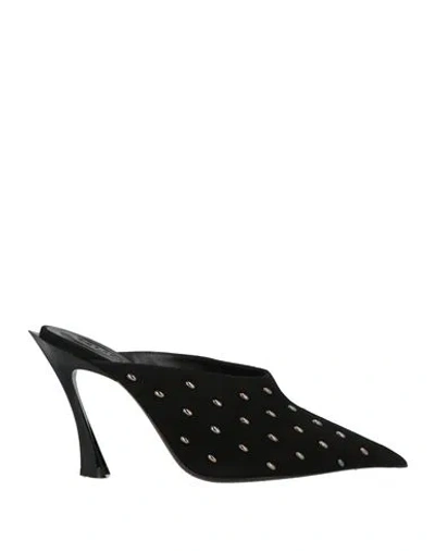 Mugler Woman Mules & Clogs Black Size 7 Leather
