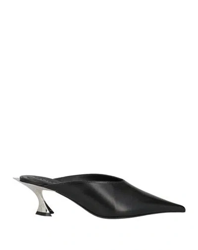 Mugler Woman Mules & Clogs Black Size 8 Leather