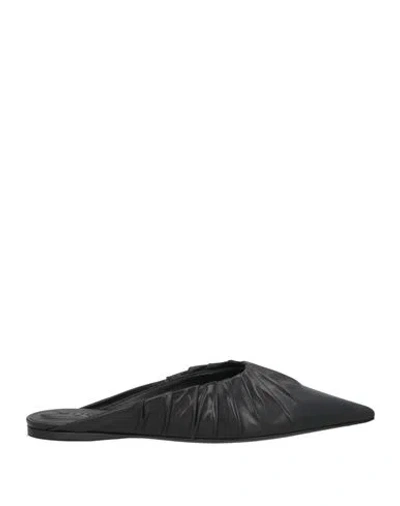 Mugler Woman Mules & Clogs Black Size 8 Leather