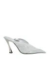 Mugler Slipper-mule In Silver Polyamide In Silver