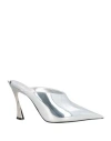 Mugler Slipper-mule In Silver Polyamide In Silver