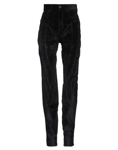 Mugler Woman Pants Black Size 12 Cotton, Polyurethane, Viscose, Elastane, Polyamide