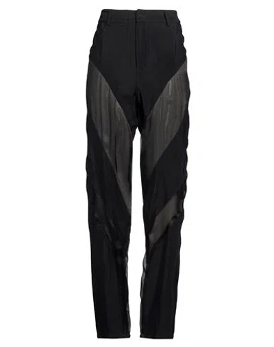 Mugler Woman Pants Black Size 6 Viscose, Virgin Wool