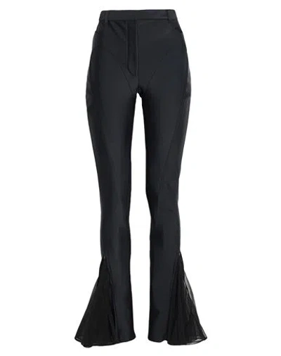 Mugler Flared Bonded Jersey Pants In Black