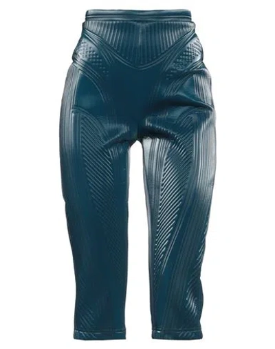 Mugler Woman Pants Deep Teal Size 14 Polyester, Polyurethane, Rubber